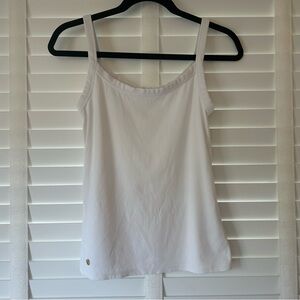 Lilly Pulitzer Tank Sleeveless White Preppy Shirt Cotton Blend Small